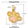 Brass with Pearl Pink Resin Pendants RE-OY001-08G-2