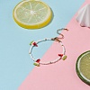 Glass Seed Braided Watermelon Charms Bracelet for Women BJEW-TA00140-02-2