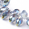 Electroplate Glass Faceted Teardrop Beads Strands X-EGLA-D014-28-3