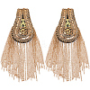 Teardrop Iron Chain Tassel with Rhinestone Epaulettes AJEW-WH20006-326A-G-7