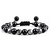 Natural Obsidian Round Beaded Braided Bead Bracelets for Women Men XZ2311-2-1