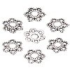 300Pcs 6-Petal Tibetan Style Alloy Hollow Flower Bead Caps FIND-LP0003-14-1