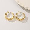 201 Stainless Steel Irregular Leaf Hoop Earrings JJ2529-4