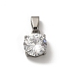 304 Stainless Steel with Clear Cubic Zirconia Charms STAS-G348-06P-1