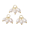 Natural Cultured Freshwater Pearl 3 Rice Charms PALLOY-JF05056-01-1