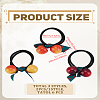6Pcs 3 Colors Acrylic Polyester Hair Accessories OHAR-LP0003-004-2