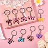 9Pcs 9 Styles PVC Plastic Bowknot Keychains KEYC-YW0001-24-4