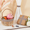3Skeins Polyester Leaf Jacquard Ribbons SRIB-CY0001-20A-4