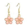 Flower Alloy Enamel Dangle Earrings for Women EJEW-JE06156-4