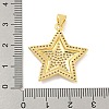 Rack Plating Brass Micro Pave Clear Cubic Zirconia Pendants KK-K341-74G-3