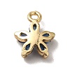 Brass Cubic Zirconia Flower Charms KK-O141-01G-08-2