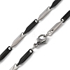 201 Stainless Steel Bar Link Chain Necklaces for Men Women NJEW-G112-07A-EBP-3