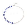 Plastic Imitation Pearl & Millefiori Glass Beaded Finger Ring Bracelet Necklace SJEW-JS01239-8