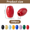 500Pcs Spray Painted Schima Wood Beads WOOD-DC0001-43-2