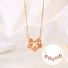 Brass Glass Magnetic Flower Pendant Cable Chain Necklaces for Women PW-WG39193-01-1