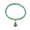 4Pcs 4 Styles Christmas Round Glass Seed Beaded Stretch Bracelet Sets BJEW-JB10805-3