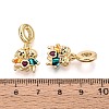 Brass Micro Pave Clear Cubic Zirconia and Enamel European Dangle Charms KK-T079-70G-3