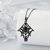 Alloy Rhinestone Halloween Spider Pendant Necklaces WGFDEFA-01-1