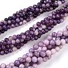 Natural Lepidolite/Purple Mica Stone Beads Strands X-G-K415-8mm-1