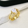 Triangle 925 Sterling Silver with Natural Moonstone Finger Rings FS-WGDF753-05-2