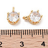 Brass Micro Pave Cubic Zirconia Charms KK-C051-39G-02-3