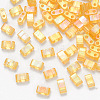 2-Hole Baking Painted Transparent Glass Seed Beads SEED-S031-M-251-1