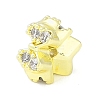 Brass Pave Clear Cubic Zirconia Beads KK-F875-13G-2