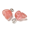 Cherry Quartz Glass Pendants G-Z067-02P-07-3