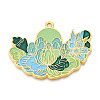 Rack Plating Alloy Enamel Big Pendants ENAM-N056-395E-G-1