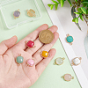 SUPERFINDINGS 10Pcs 10 Styles Mixed Gemstones Connector Charms G-FH0002-17-3