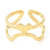 304 Stainless Steel Heart Open Cuff Ring for Women RJEW-I098-22G-2