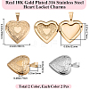 4Pcs 2 Colors 316 Surgical Stainless Steel Locket Pendants STAS-BBC0005-05-2