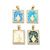 Brass Micro Pave Clear Cubic Zirconia Pendants KK-A221-20G-1