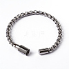 304 Stainless Steel Box Chain Bracelets BJEW-D400-05-3