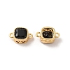 Real 18K Gold Plated Brass Cubic Zirconia Links Connectors KK-M243-04G-01-2