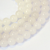 Natural White Jade Round Bead Strands G-E334-8mm-13-5