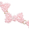 3Pcs 3 Colors Glass Seed Beads Bowknot Link Bracelets for Women BJEW-MZ00220-5