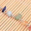 Chakra Handmade Gemstone Chip Beaded Brass Chains for Necklaces or Bracelets Making AJEW-JB00214-02-2