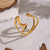 Elegant 304 Stainless Steel Fluid Shape Open Cuff Bangles for Women KV3982-8