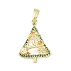 Christmas Brass Micro Pave Cubic Zirconia Pendants KK-H518-03C-G-1