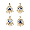 Lampwork Evil Eye Pendants with Colorful Cubic Zirconia ZIRC-L102-14G-03-1