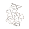 304 Stainless Steel Hollow Flower Outline Open Cuff Bangles for Women SA-CBABC9E-02P-2