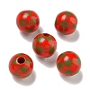 Printed Wood European Beads WOOD-G022-13A-1