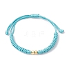 Brass Braided Bead Bracelet BJEW-JB09974-3