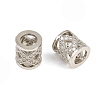 Brass Micro Pave Clear Cubic Zirconia European Beads CU-CBA6A75-25P-2