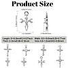 8Pcs 8 Styles Brass Micro Pave Clear Cubic Zirconia Charms KK-CJ0004-22-2
