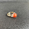 Wire Wrapped Natural Carnelian Round Beads Finger Rings WGDCCED-02-1