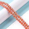 Electroplate Opaque Solid Color Glass Beads Strands GLAA-E036-11-M-3