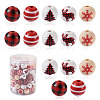 Beadthoven 100Pcs 5 Style Christmas Themed Dyed Natural Wooden Beads WOOD-BT0001-07-9