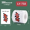 200Pcs Rectangle with Flower Here for You Theme Paper Self-Adhesive Stickers AJEW-S084-02F-1